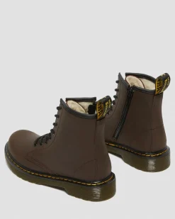 Dr. Martens BOOTS 1460 SERENA À DOUBLURE EN FOURRURE SYNTHÉTIQUE JUNIOR Marron foncé — Mohawk Hot