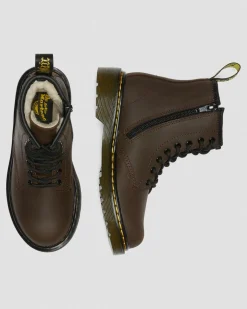 Dr. Martens BOOTS 1460 SERENA À DOUBLURE EN FOURRURE SYNTHÉTIQUE JUNIOR Marron foncé — Mohawk Hot