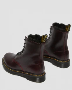 Dr. Martens Boots 1460 Serena Doublées De Fourrure Synthétique Rouge Oxblood — Atlas Flash Sale