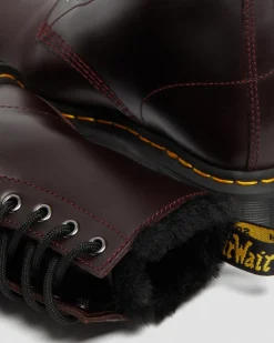 Dr. Martens Boots 1460 Serena Doublées De Fourrure Synthétique Rouge Oxblood — Atlas Flash Sale