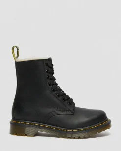 Dr. Martens Boots 1460 Serena Doublées De Fourrure Synthétique Noir — Burnished Wyoming Discount