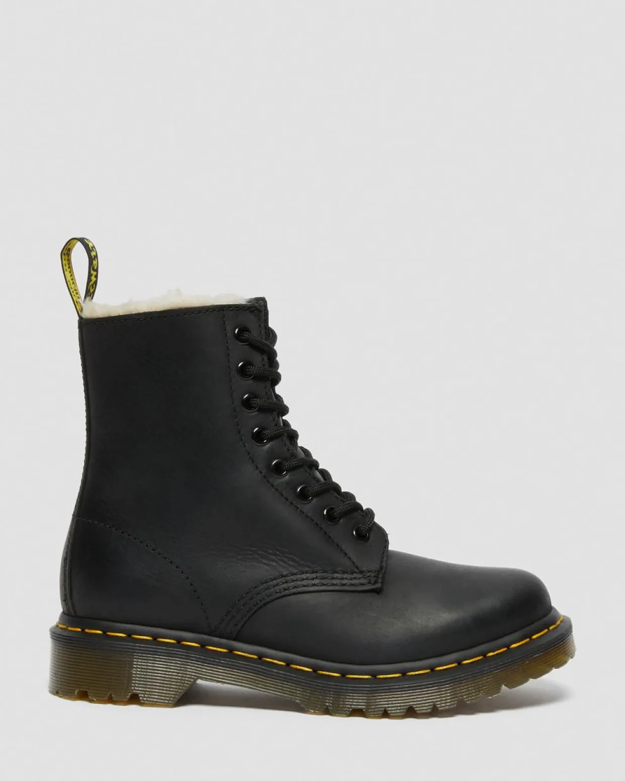 Dr. Martens Boots 1460 Serena Doublées De Fourrure Synthétique Noir — Burnished Wyoming Discount