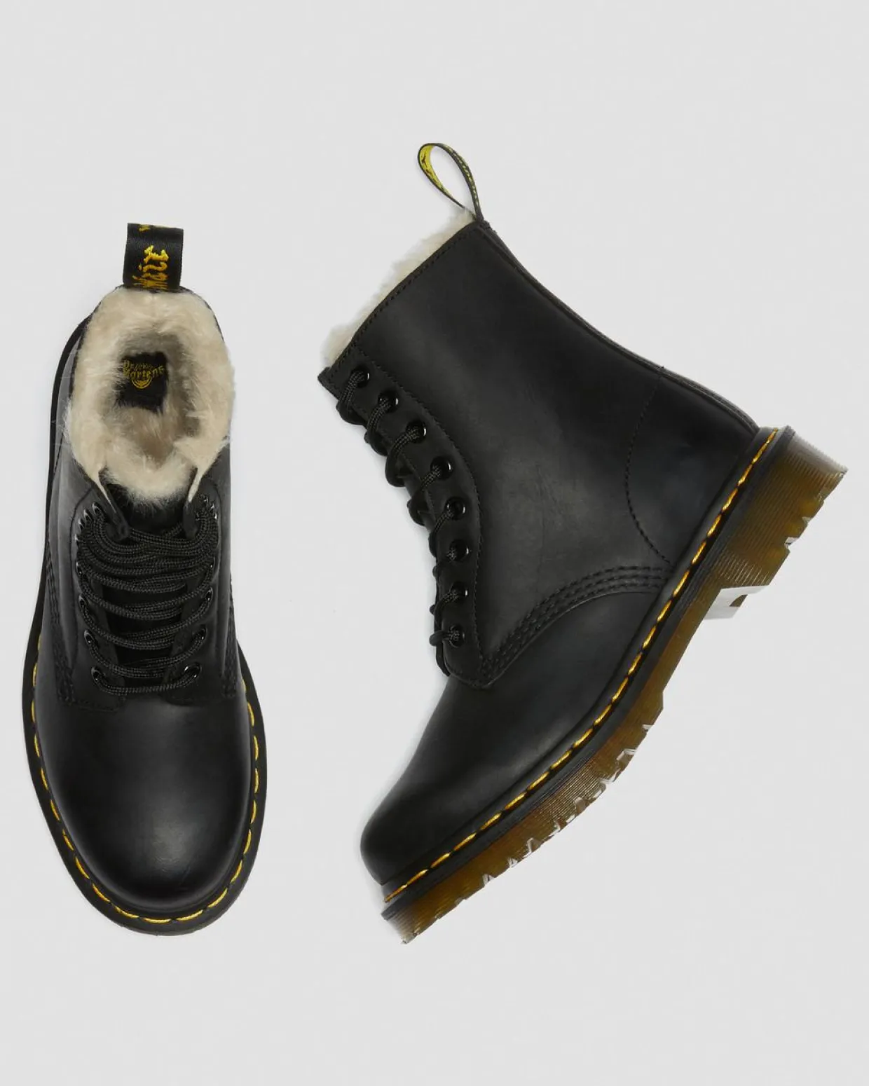 Dr. Martens Boots 1460 Serena Doublées De Fourrure Synthétique Noir — Burnished Wyoming Discount