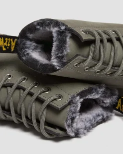 Dr. Martens Boots 1460 Serena En Cuir Nubuck Et Fourrure Synthétique à Lacets NICKEL GREY — Milled Nubuck Wp Online