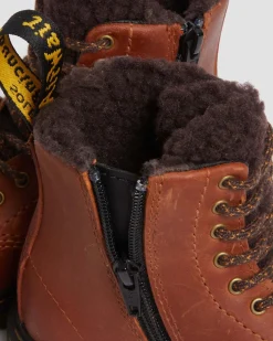 Dr. Martens Boots 1460 Serena En Cuir Pour Tout-petit LIGHT BROWN — Republic Waterproof Clearance