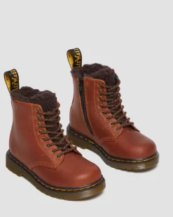 Dr. Martens Boots 1460 Serena En Cuir Pour Tout-petit LIGHT BROWN — Republic Waterproof Clearance