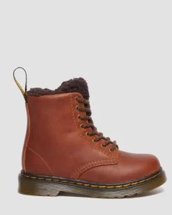 Dr. Martens Boots 1460 Serena En Cuir Pour Tout-petit LIGHT BROWN — Republic Waterproof Clearance