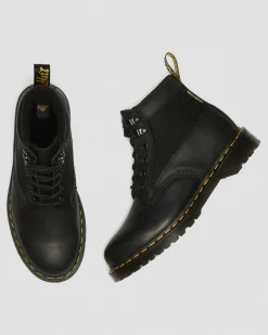 Dr. Martens Boots 101 Streeter En Cuir Noir — Streeter+Extra Tough 50/50 New