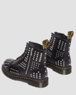Dr. Martens Boots 1460 Studded Zip En Cuir Noir — Atlas Hot