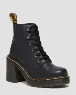 Dr. Martens Boots à Talons Jesy En Cuir Sendal Noir — Sendal New