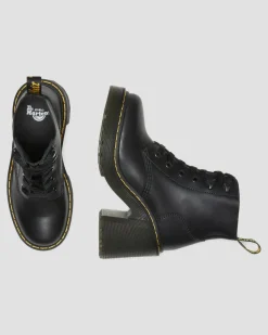 Dr. Martens Boots à Talons Jesy En Cuir Sendal Noir — Sendal New