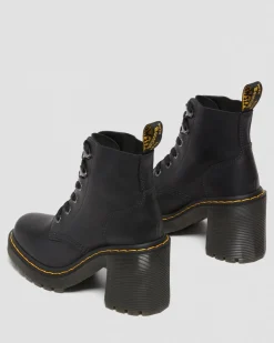 Dr. Martens Boots à Talons Jesy En Cuir Sendal Noir — Sendal New
