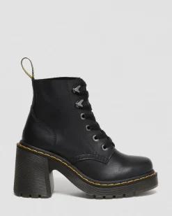 Dr. Martens Boots à Talons Jesy En Cuir Sendal Noir — Sendal New