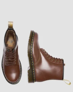 Dr. Martens Boots 1460 Vegan Borg Doublées à Lacets BROWN — Norfolk Vegan Flash Sale