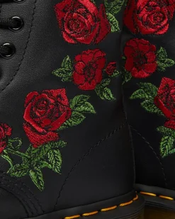 Dr. Martens Boots 1460 Vonda Floral Rose En Cuir à Lacets Noir — Softy T Online