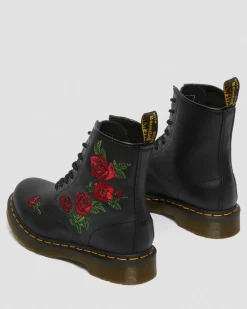 Dr. Martens Boots 1460 Vonda Floral Rose En Cuir à Lacets Noir — Softy T Online