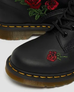 Dr. Martens Boots 1460 Vonda Floral Rose En Cuir à Lacets Noir — Softy T Online