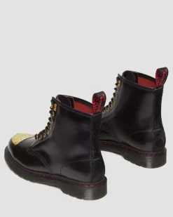 Dr. Martens Boots 1460 Year Of The Dragon En Cuir à Lacets Black+Red+Black — Smooth Slice+Hair On Best