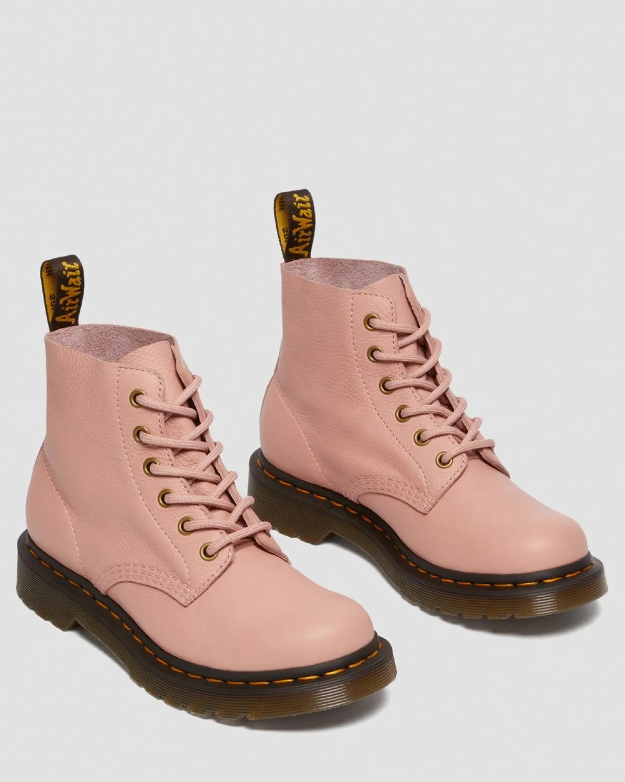 Dr. Martens Boots Basses 101 Unbound En Cuir Virginia Peach Beige — Virginia Sale