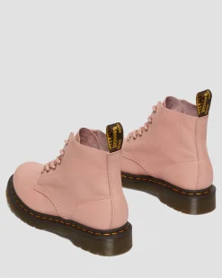 Dr. Martens Boots Basses 101 Unbound En Cuir Virginia Peach Beige — Virginia Sale