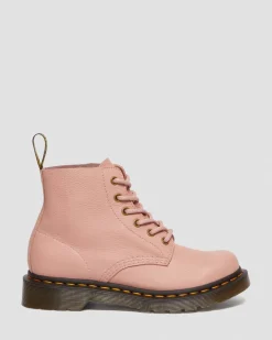 Dr. Martens Boots Basses 101 Unbound En Cuir Virginia Peach Beige — Virginia Sale