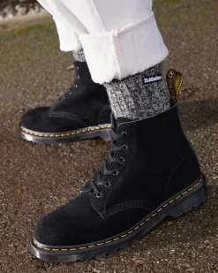 Dr. Martens Boots Basses 101 Unbound En Daim Noir — E H Suede+E H Suede Mb Clearance