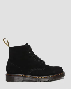 Dr. Martens Boots Basses 101 Unbound En Daim Noir — E H Suede+E H Suede Mb Clearance
