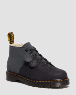Dr. Martens Boots Basses Church En Cuir Nubuck à Lacets BLACK Outlet