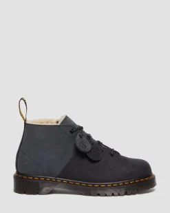 Dr. Martens Boots Basses Church En Cuir Nubuck à Lacets BLACK Outlet