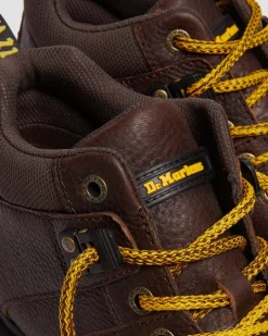 Dr. Martens Boots Basses Woodard En Cuir à Lacets Marron foncé — Grizzly Discount