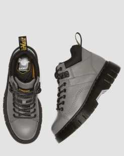 Dr. Martens Boots Basses Woodard En Cuir à Lacets NICKEL GREY+BLACK — Milled Nappa Clearance
