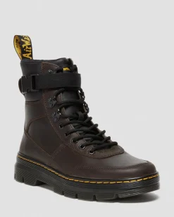 Dr. Martens Boots Casual Combs Tech En Cuir Crazy Horse Marron foncé — Crazy Horse Store