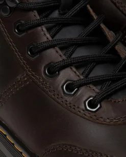 Dr. Martens Boots Casual Combs Tech En Cuir Crazy Horse Marron foncé — Crazy Horse Store