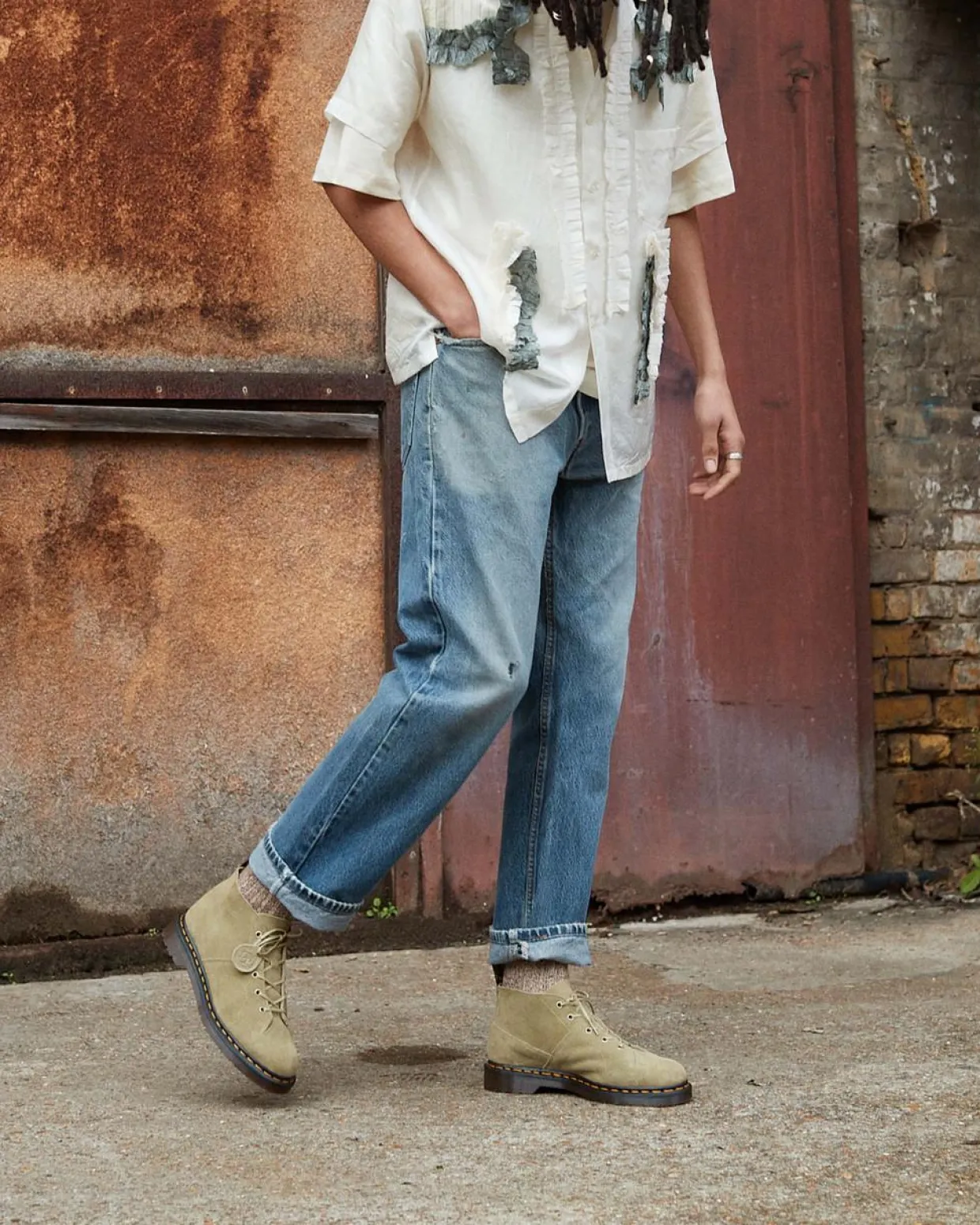 Dr. Martens Boots Church En Daim Desert Oasis Olive clair — Desert Oasis Suede Best