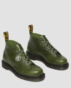 Dr. Martens Boots Church Monkey En Cuir Buckingham Seaweed — Buckingham Cheap