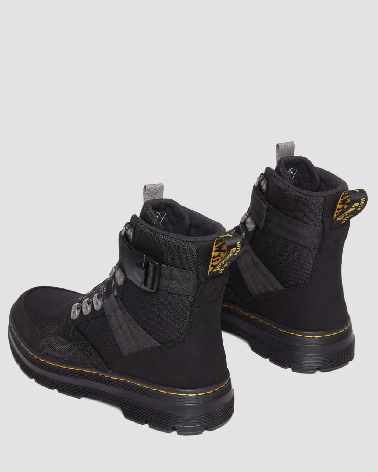 Dr. Martens Boots Combs Tech II Doublées De Polaire BLACK — Buffbuck Two Tone Nylon Outlet