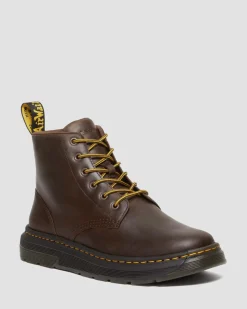 Dr. Martens Boots Crewson Chukka En Cuir Crazy Horse Marron foncé — Crazy Horse Discount