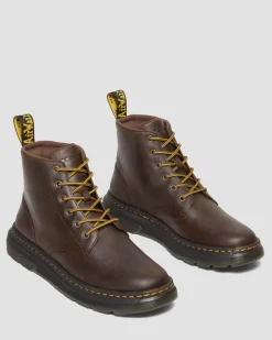Dr. Martens Boots Crewson Chukka En Cuir Crazy Horse Marron foncé — Crazy Horse Discount