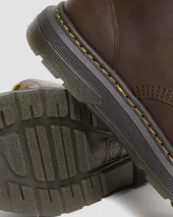 Dr. Martens Boots Crewson Chukka En Cuir Crazy Horse Marron foncé — Crazy Horse Discount
