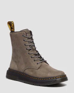 Dr. Martens Boots Crewson En Cuir à Lacets GUNMETAL — Buffbuck Hot