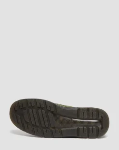 Dr. Martens Boots Crewson En Cuir à Lacets DMS OLIVE — Buffbuck Outlet