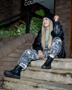 Dr. Martens Boots Crewson En Cuir à Lacets BLACK Fashion