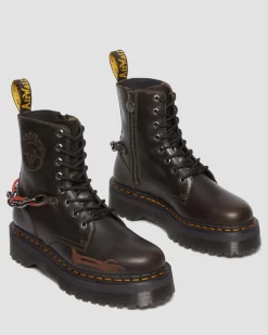 Dr. Martens Boots Jadon Mad Max En Cuir Dark Taupe — Orleans Cheap