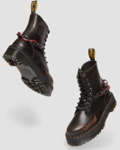 Dr. Martens Boots Jadon Mad Max En Cuir Dark Taupe — Orleans Cheap