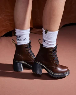Dr. Martens Boots Jesy En Cuir à Talons évasés Dark Brown Best