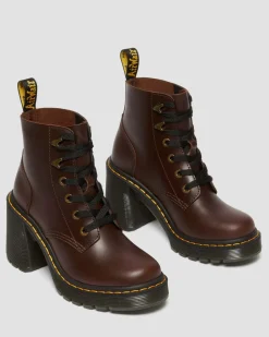 Dr. Martens Boots Jesy En Cuir à Talons évasés Dark Brown Best