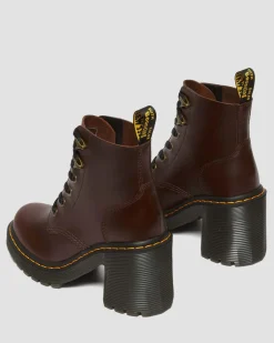 Dr. Martens Boots Jesy En Cuir à Talons évasés Dark Brown Best