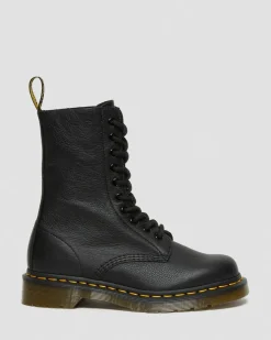 Dr. Martens Boots Montantes 1490 En Cuir Virginia Noir — Virginia Best Sale