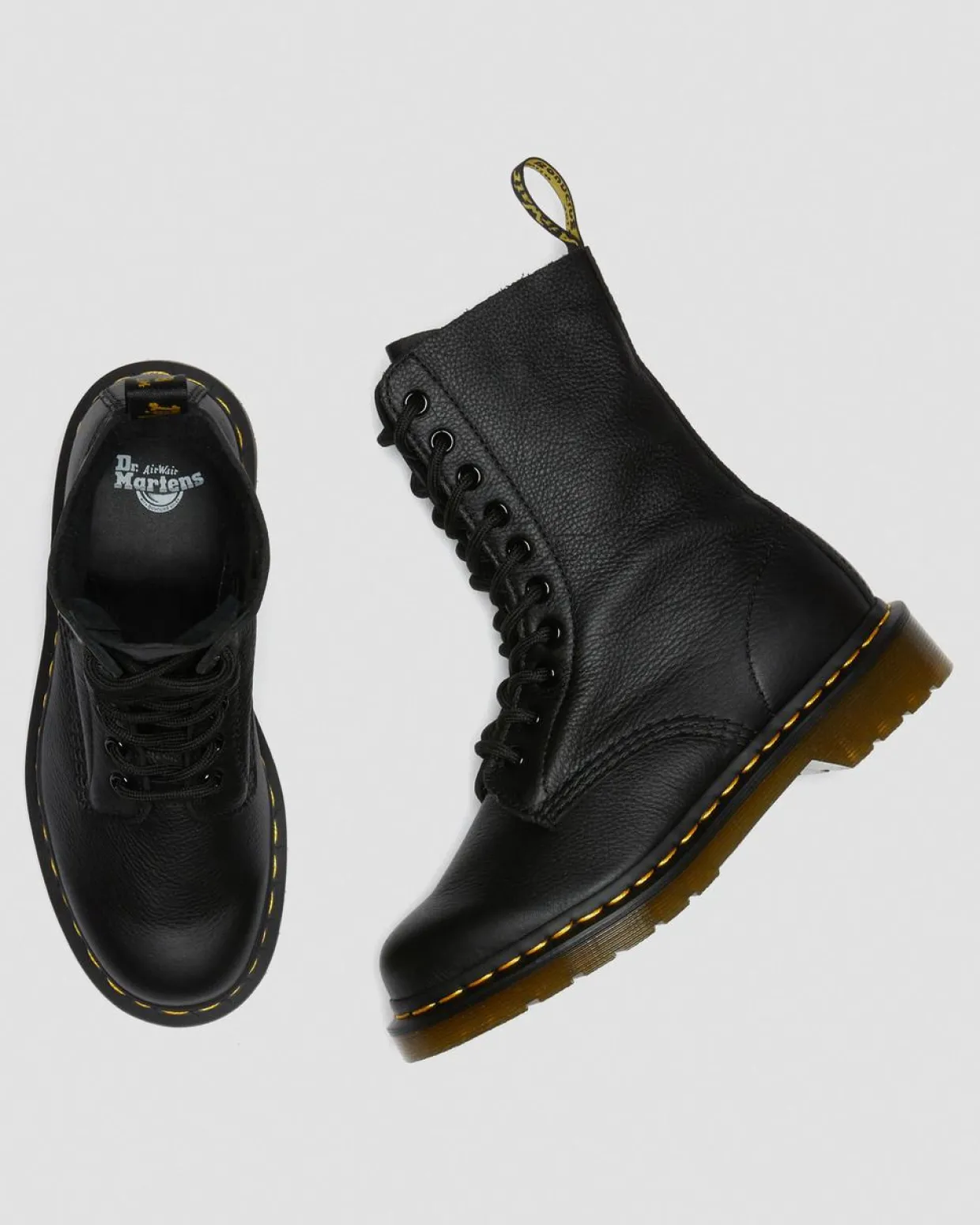 Dr. Martens Boots Montantes 1490 En Cuir Virginia Noir — Virginia Best Sale