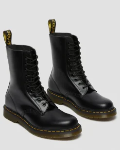 Dr. Martens Boots Montantes 1490 En Cuir Smooth à Lacets Noir — Smooth Leather New